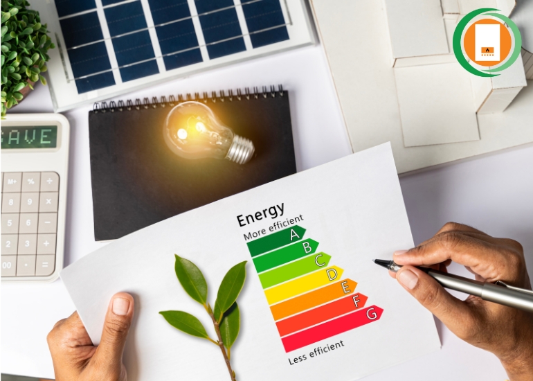 EPC rating chart illustrating different energy efficiency levels from A to G